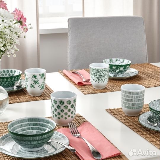 Новые 4 кружки с рисунком IKEA