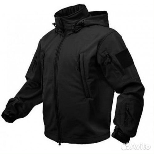 Костюм тактический Softshell на флисе (черный)