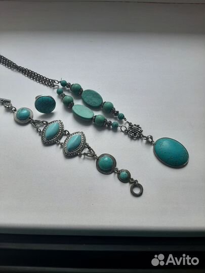 Ожерелье, браслет из бирюзы