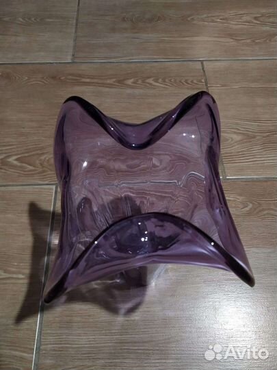 Ваза для цветов СССР аметистовое стекло