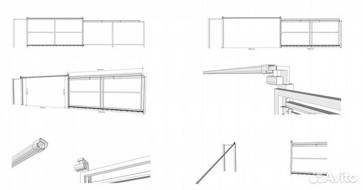 Откатные ворота со съемной балкой