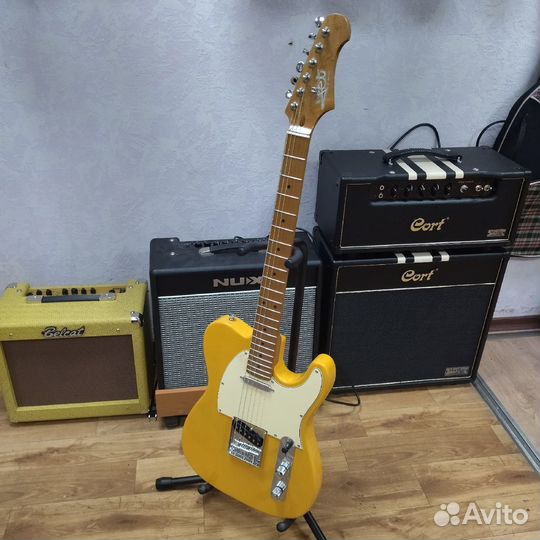 Электрогитара шестиструнная, Jet, карамельная