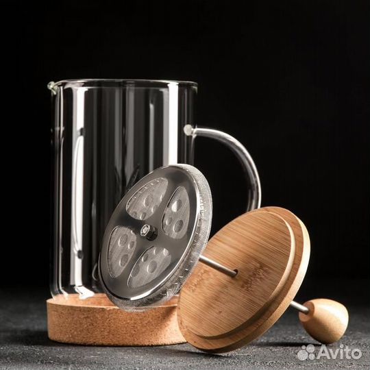 Френч-пресс стеклянный «Эко cork», 800 мл