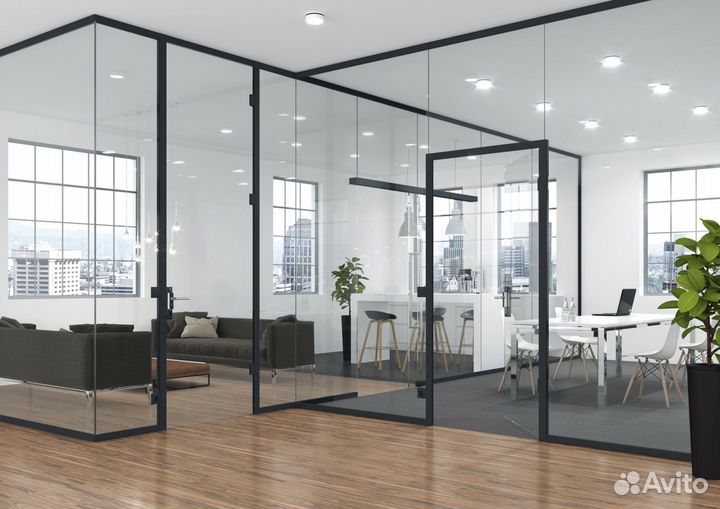 Стеклянные перегородки для офиса от производителя