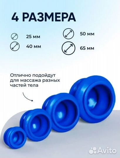 Банки массажные для антицеллюлитного массажа 4 шт