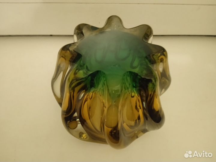 Пепельница, ваза, цветное стекло