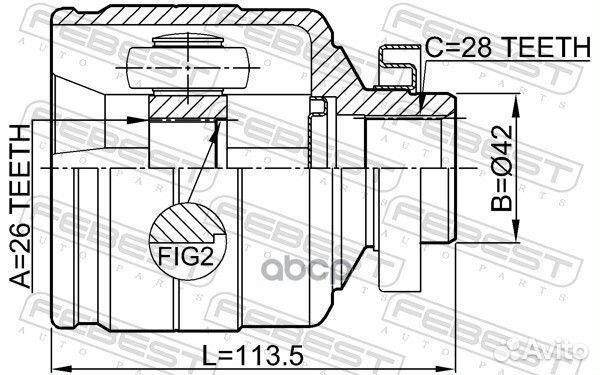 ШРУС внутренний правый 26X42X28 KIA sorento 15