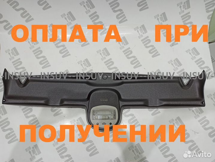 Облицовка потолка черная с плафоном без обтяжки