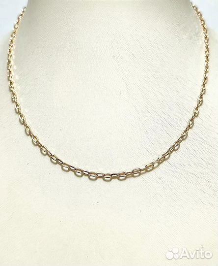 Золотая цепочка якорная из золота 585 пробы, полновесная, замок карабин, длина 50 см, вес 2,60 г