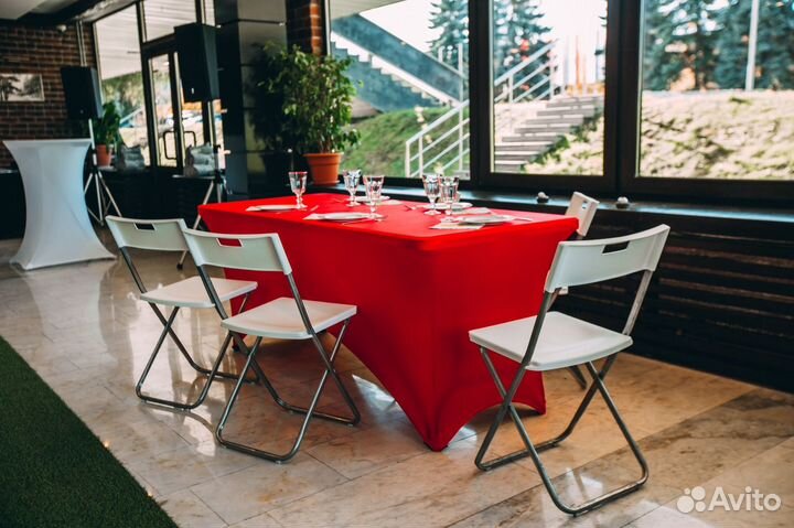 Стрейч чехол скатерть на стол фуршетный