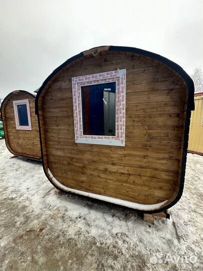 Баня бочка с предбанником