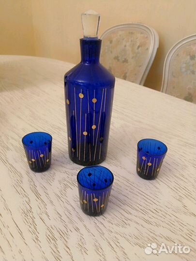 Раритетный набор (сервиз) из богемского стекла, Ч