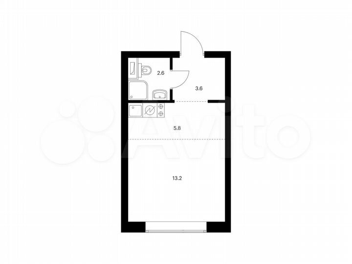 Квартира-студия, 25,2 м², 20/62 эт.
