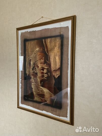 Картина из египта на папирусе в раме