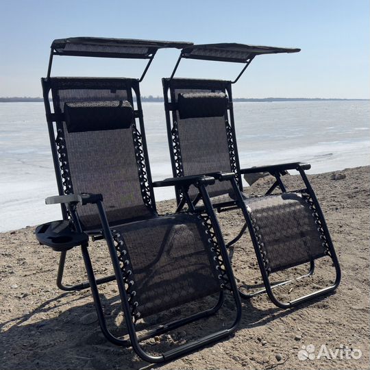 Кресло-шезлонг скозырьком - 2шт