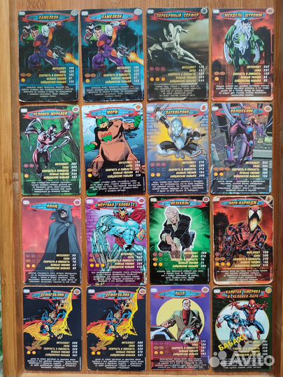 Карточки человек паук из разных серий