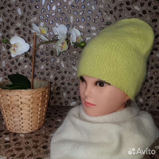 Шапка Бини на весну из пуха норки