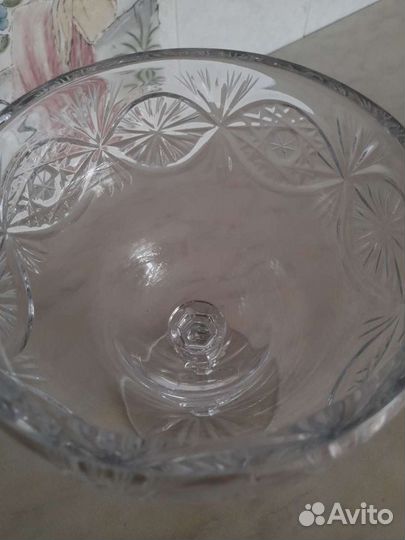 Ваза для фруктов на ножке хрусталь