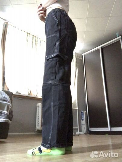 Джинсы женские широкие черные