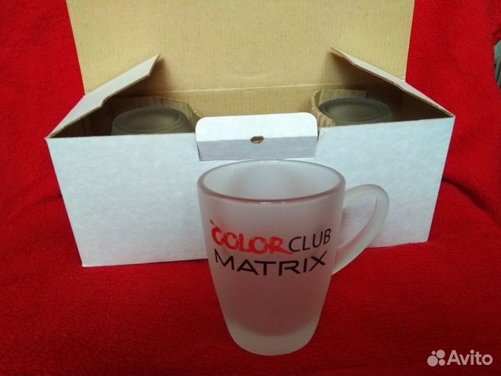 Кружки матовое стекло и стаканы набор по 3 шт