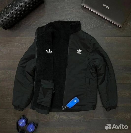 Куртка adidas двухсторонняя барашка