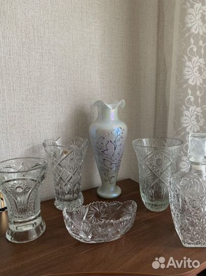 Ваза для цветов хрустальная