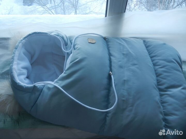 Конверт для новорожденных 62 см,тёплый, с помпоном