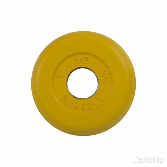 Диск MB Barbell 1 кг D 26мм желтый
