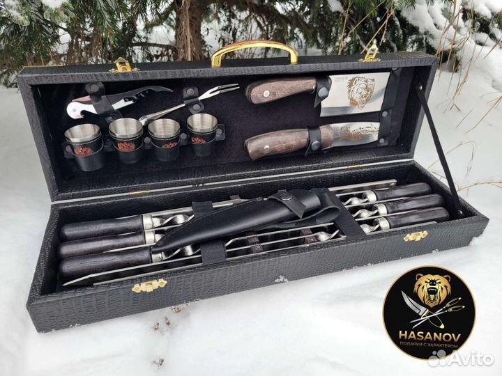 Набор шампуров,набор для шашлыка подарочный