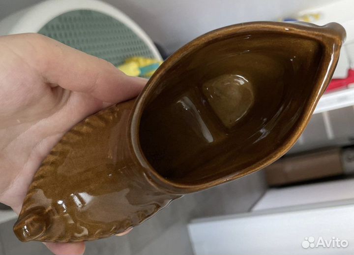 Пепельница карандашница сапожок СССР органайзер