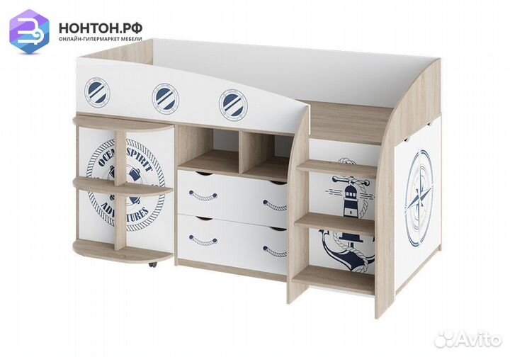 Кровать комбинированная Немо дуб сонома / белый