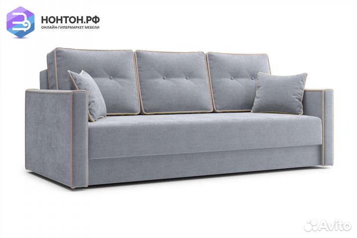 Диван еврокнижка Леон 3-х местный серый