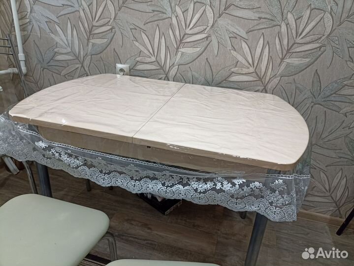 Силиконовая скатерть гибкое стекло с кружевом