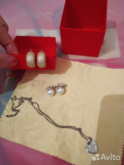 Цепочка серебро и бижутерия