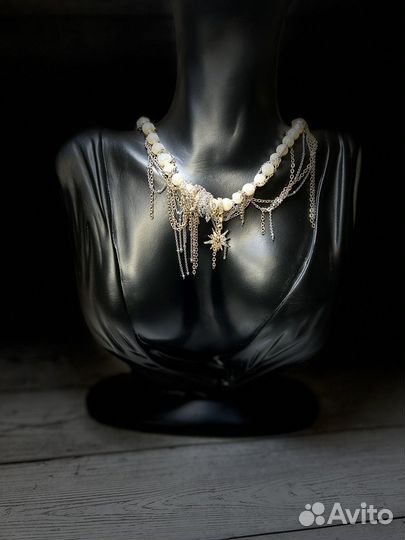 Колье запутанные цепи