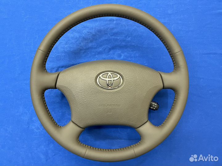 Оригинальный кожаный руль с подoгревом Prado 120