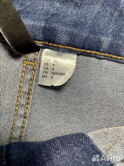 H&M Шорты джинс стрейч на молнии синие EUR 36 S