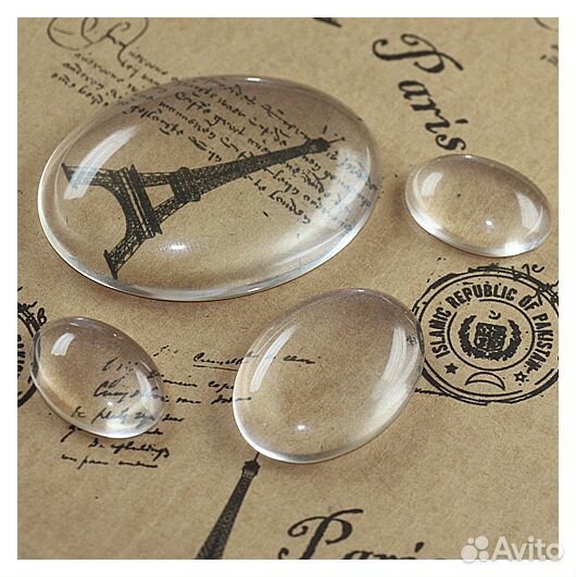 Кабошоны стеклянные, линзы, полусферы