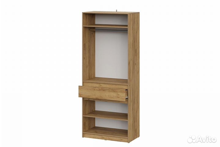 Шкаф двухстворчатый с полками и штангой прихожая