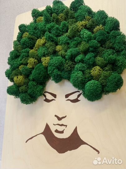 Картина «Девушка» из мха 29*42 см