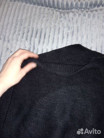 Пончо женское теплое чёрного цвета