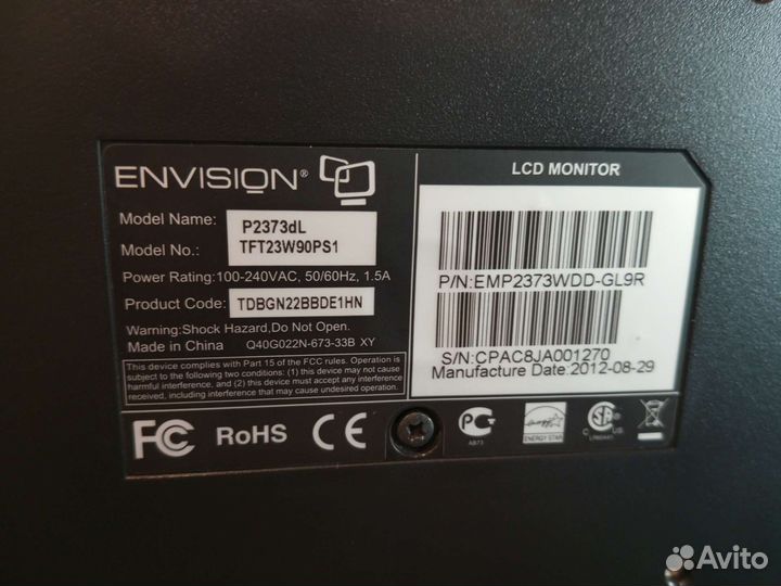 Монитор 60 герц FullHD+переходник на hdmi