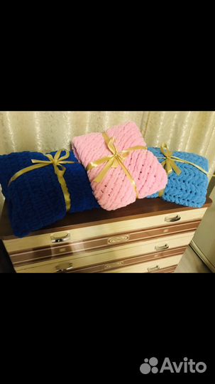 Плед детский вязаный ручная работа