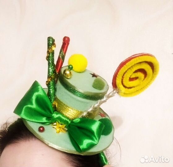 Шляпка. ободок. праздничная. Конфетка. новогодняя
