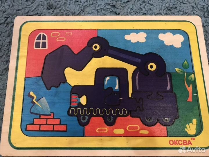 Пазл деревянный экскаватор