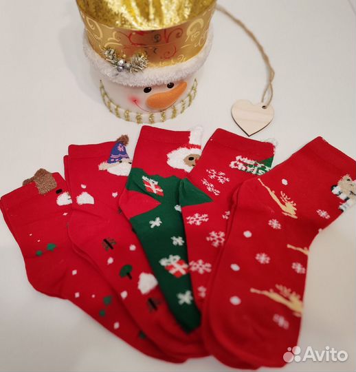 Носки новогодние женские 5 пар