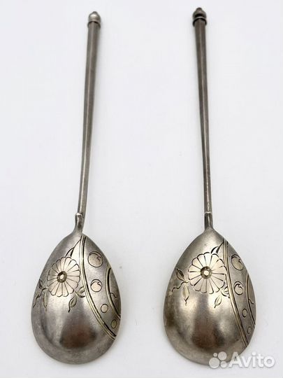 Набор 2 чайные ложки 9 Артель серебро 84 проба