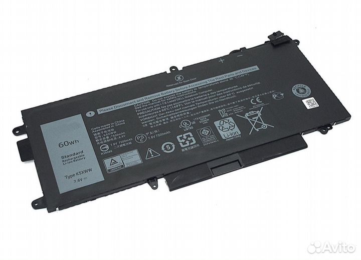 Аккумуляторная батарея для ноутбука Dell Latitude 12 5289 (K5XWW) 7.6V 7500mAh