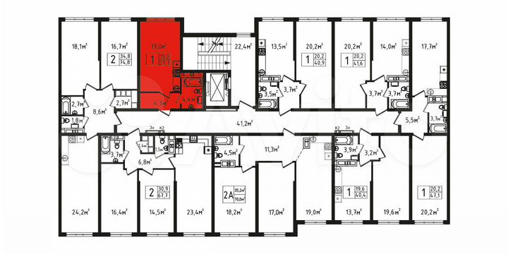 Квартира-студия, 27,7 м², 5/9 эт.