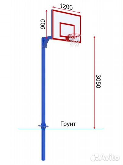 Баскетбольная стойка Pio 981226